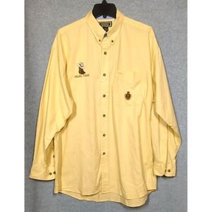 Vtg Hunting Horn J. Riggings Men Shirt L Embroidered Dallas, Texas Yellow Cowboy